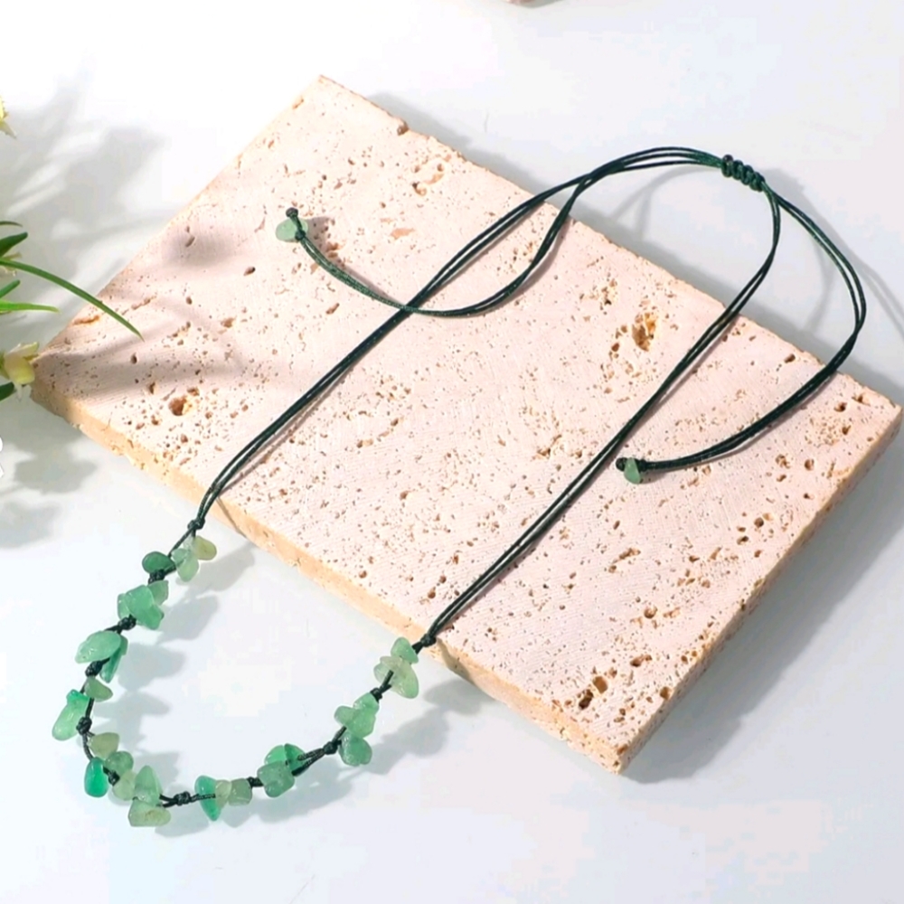 💚Green Aventurine Chip Drawstring Necklace💚